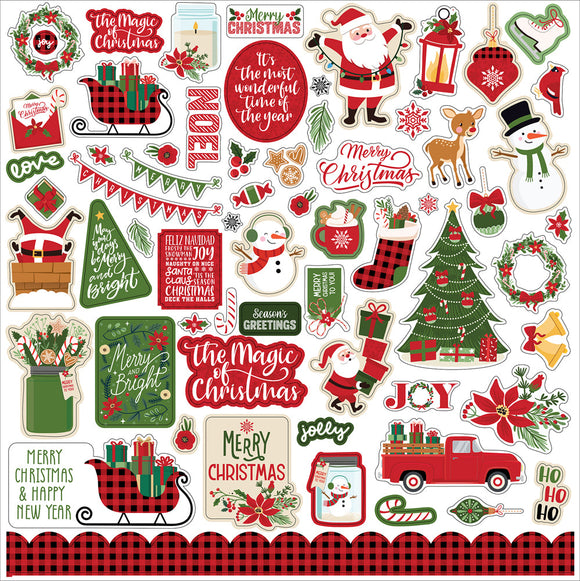 Authentique Paper- A Magical Christmas Cardstock Stickers 12X12
