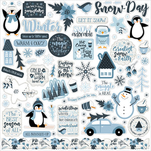 Echo Park 12x12 Cardstock Stickers - The Magic of Winter - Elements