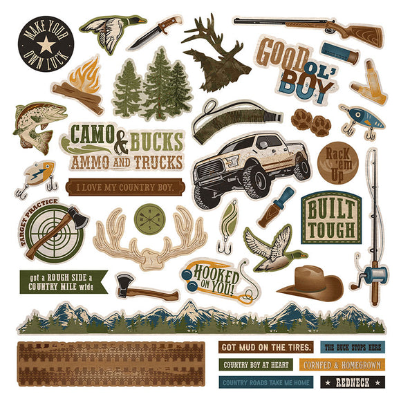 Photo Play 12x12 Cardstock Stickers - Mud On the Tires