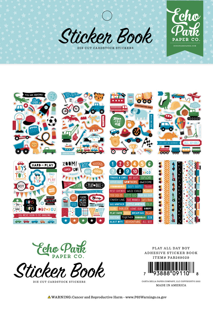 Echo Park Sticker Book - Play All Day - Boy – Scrapbooking for Less