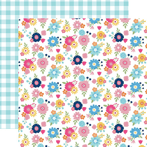 Echo Park Papers - Play All Day Girl - Best Friend Floral - 2 Sheets