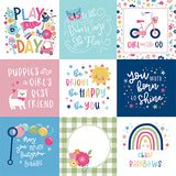 Echo Park Cut-Outs - Play All Day Girl - 4x4 Journaling Cards