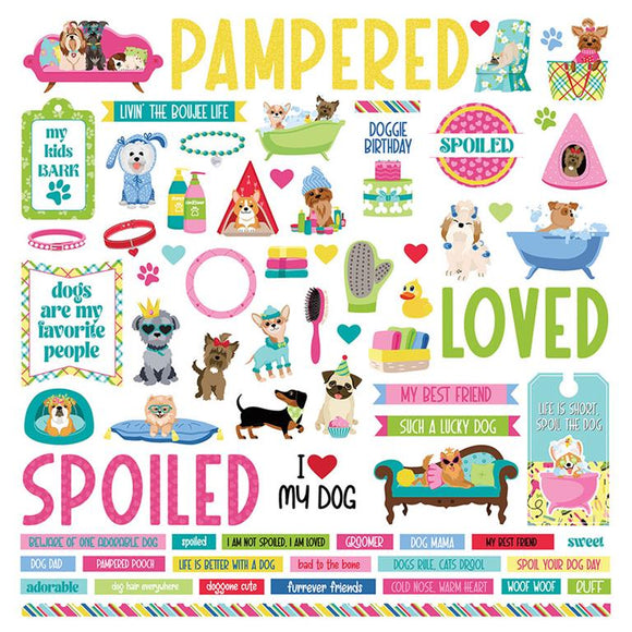 Photo Play 12x12 Cardstock Stickers - Pampered Pooch