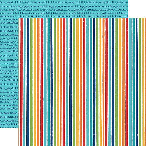 Echo Park Papers - Pets - Bright Stripes - 2 Sheets