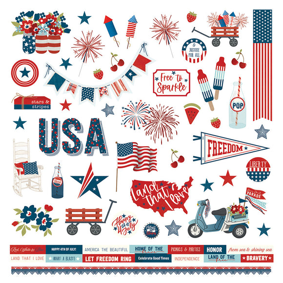 Photo Play 12x12 Cardstock Stickers - Stars and Stripes