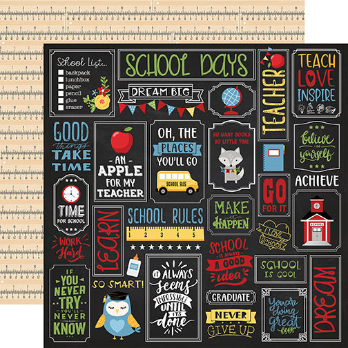 Echo Park Papers - School Rules - School Is Cool - 2 Sheets