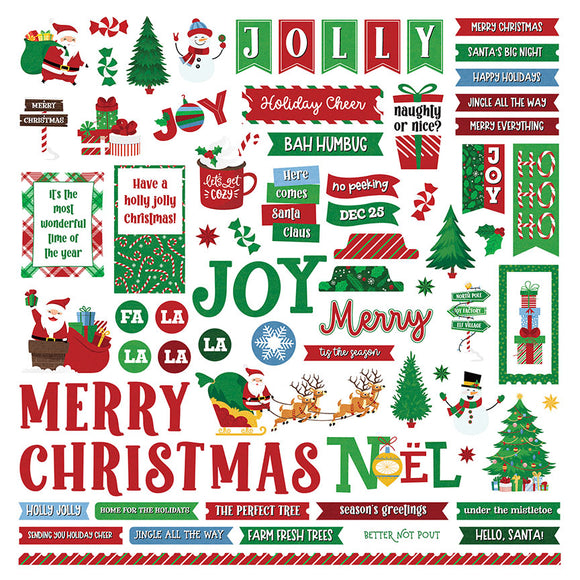 Photo Play 12x12 Cardstock Stickers - Santa Please Stop Here