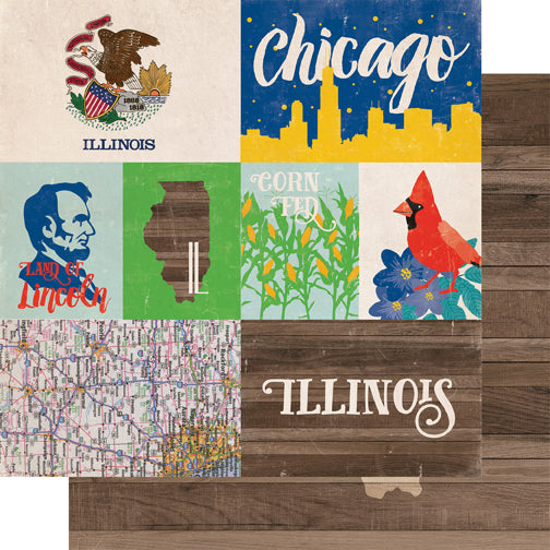 Echo Park Papers - Stateside - Illinois - 2 Sheets