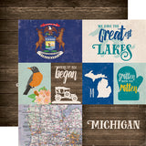 Echo Park Papers - Stateside - Michigan - 2 Sheets