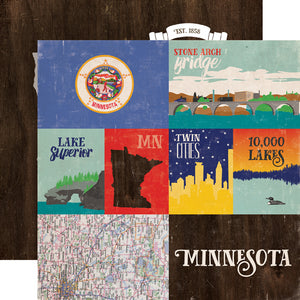 Echo Park Papers - Stateside - Minnesota - 2 Sheets