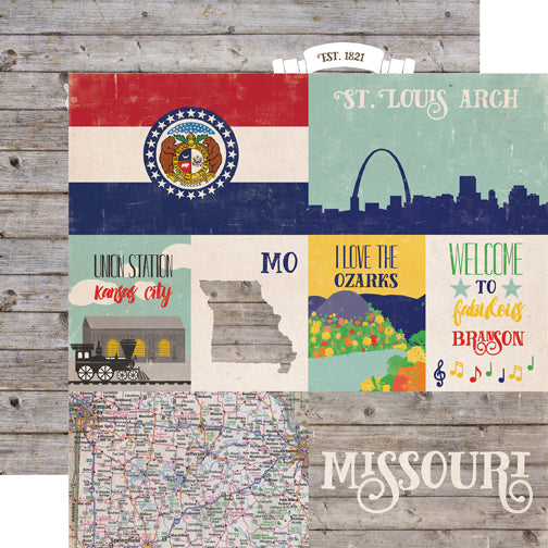 Echo Park Papers - Stateside - Missouri - 2 Sheets