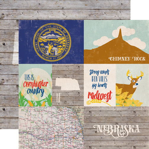 Echo Park Papers - Stateside - Nebraska - 2 Sheets