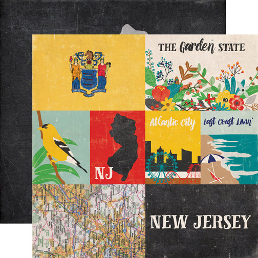 Echo Park Papers - Stateside - New Jersey - 2 Sheets