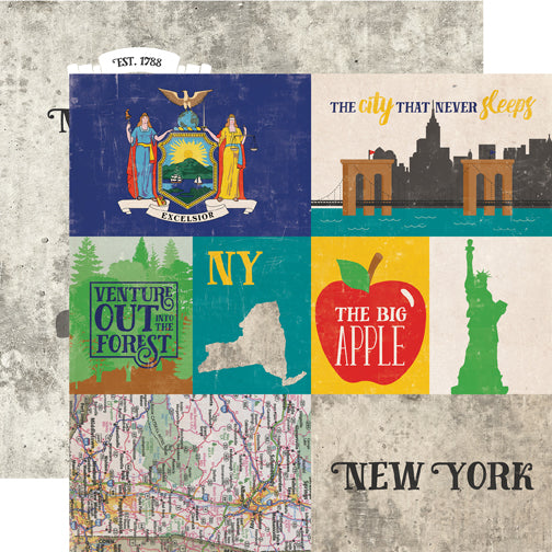 Echo Park Papers - Stateside - New York - 2 Sheets