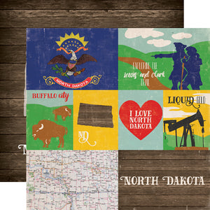 Echo Park Papers - Stateside - North Dakota - 2 Sheets