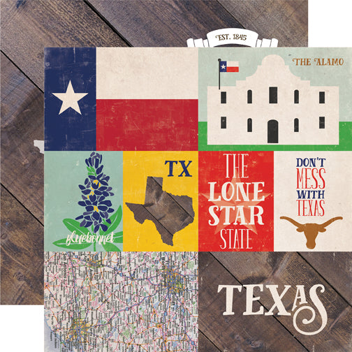 Echo Park Papers - Stateside - Texas - 2 Sheets