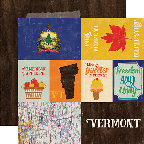 Echo Park Papers - Stateside - Vermont - 2 Sheets