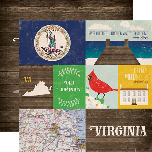 Echo Park Papers - Stateside - Virginia - 2 Sheets