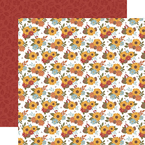 Echo Park Papers - Sweater Weather - Sunflower Floral - 2 Sheets