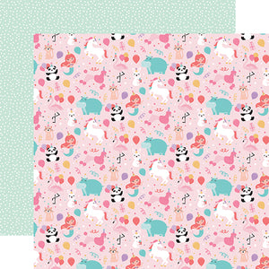 Echo Park Papers - It's Your Birthday - Girl - Girl Party Animals - 2 Sheets