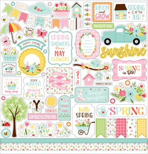 Echo Park 12x12 Cardstock Stickers - Welcome Spring - Elements