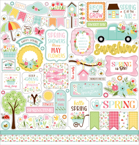Echo Park 12x12 Cardstock Stickers - Welcome Spring - Elements