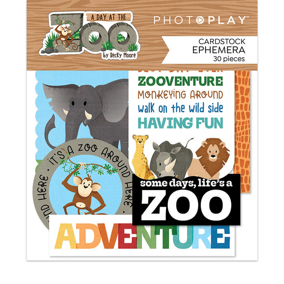 Photo Play Ephemera Die Cuts - A Day at the Zoo