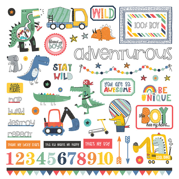 Photo Play 12x12 Cardstock Stickers - Little Boys Have Big Adventures