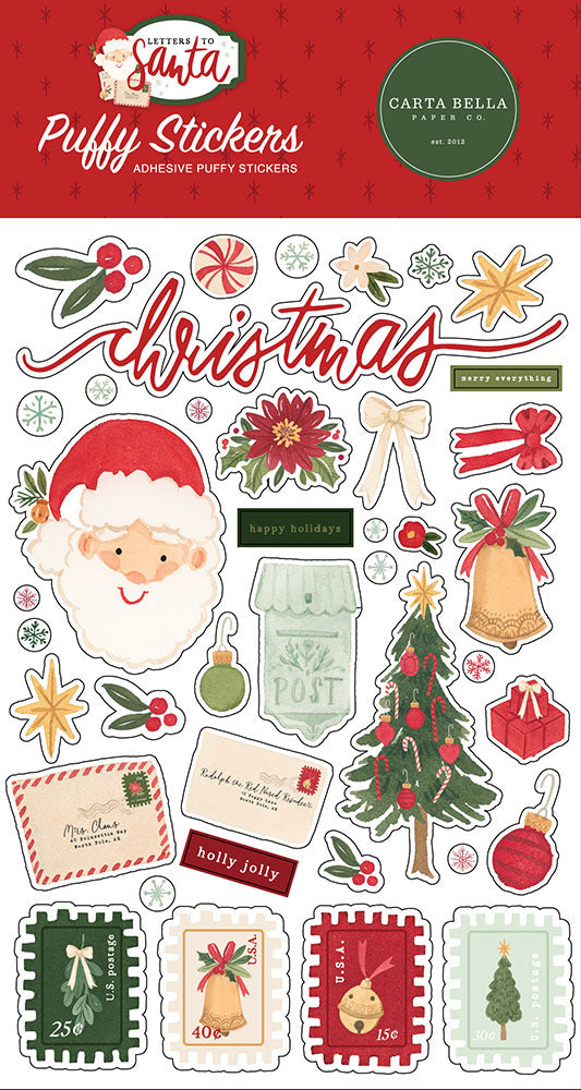 Carta Bella Puffy 3D Stickers - Letters to Santa