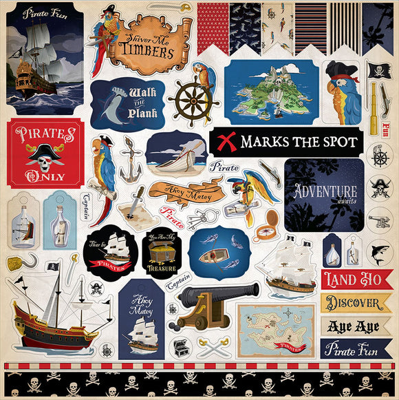 Carta Bella 12x12 Cardstock Stickers - Pirates