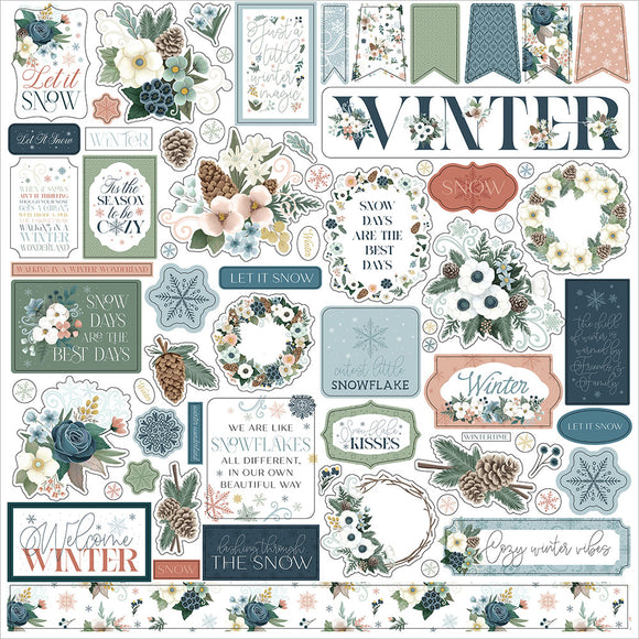 Carta Bella 12x12 Cardstock Stickers - Winter Wonderland