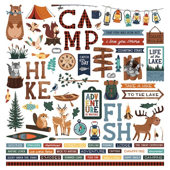 Photo Play 12x12 Cardstock Stickers - Camp Happy Bear