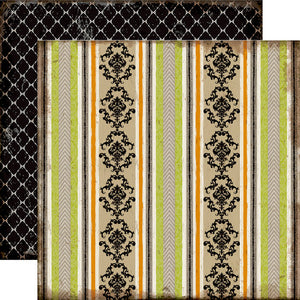 Echo Park Papers - Chillingsworth Manor - Damask Stripe - 2 Sheets