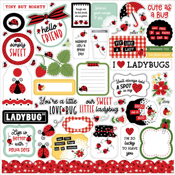 Echo Park 12x12 Cardstock Stickers - Little Ladybug