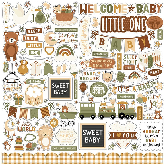 Echo Park 12x12 Cardstock Stickers - Special Delivery Baby - Neutral