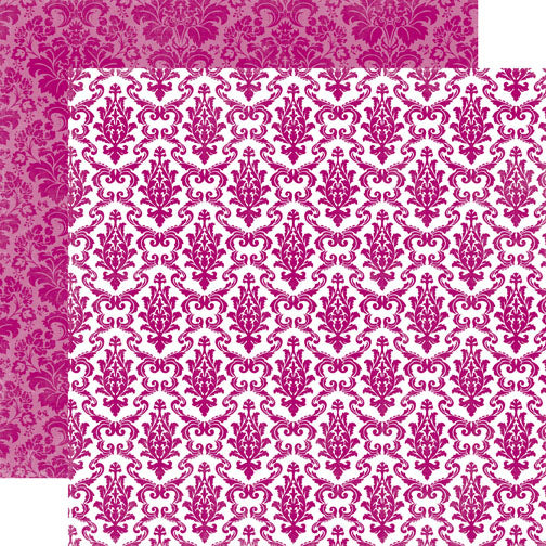 Echo Park Papers - Style Essentials - Mulberry Damask - 2 Sheets
