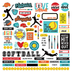 Photo Play 12x12 Cardstock Stickers - MVP - Softball