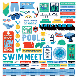 Photo Play 12x12 Cardstock Stickers - MVP - Swimming