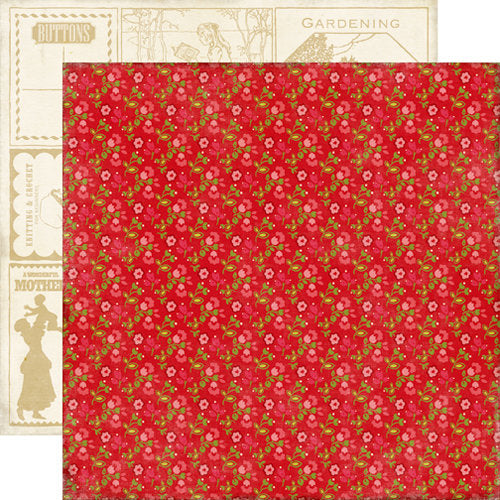 Echo Park Papers - This & That - Girl - Red Floral - 2 Sheets