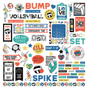 Photo Play 12x12 Cardstock Stickers - MVP - Vollyball