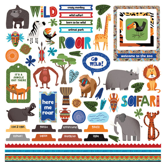 Photo Play 12x12 Cardstock Stickers - A Walk On the Wild Side
