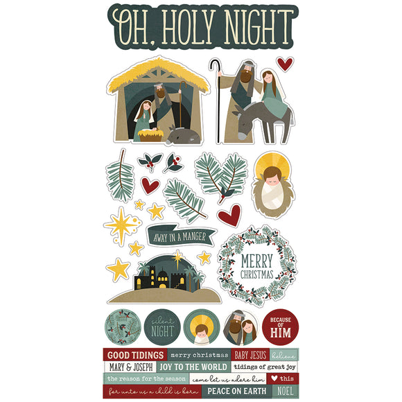 Simple Stories Cardstock Stickers - Oh, Holy Night