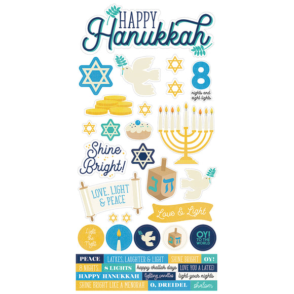 Simple Stories Cardstock Stickers - Happy Hanukkah