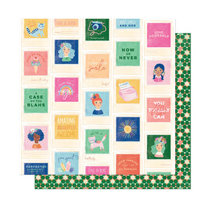 American Crafts Papers - Dear Lizzy - She's Magic - Best Friends - 2 Sheets