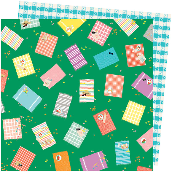American Crafts Papers - Amy Tangerine - Picnic in the Park - From Above - 2 Sheets