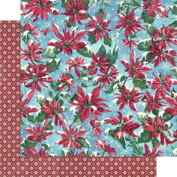 Graphic 45 Papers - Let It Snow - Poinsettia Parade - 2 Sheets