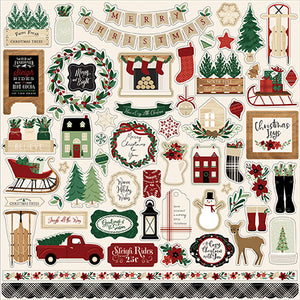 Echo Park 12x12 Cardstock Stickers - A Cozy Christmas - Elements