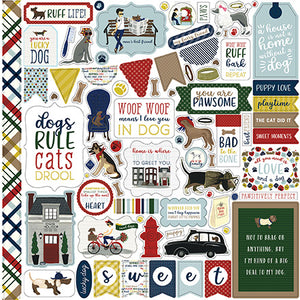 Echo Park 12x12 Cardstock Stickers - A Dog's Tail - Elements