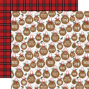 Echo Park Papers - A Lumberjack Christmas - Jolly Ornaments - 2 Sheets