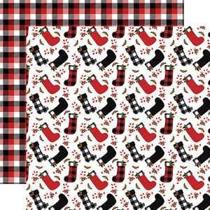 Echo Park Papers - A Lumberjack Christmas - Stockings - 2 Sheets